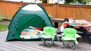 camping reading nook
